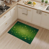 Emerald Green Floating Shamrock Area Rug