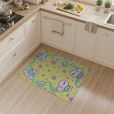 Adorable Rainbow Clouds Daisies Kids Rug