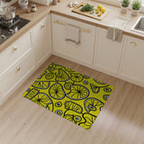 Zesty Yellow Lemon Slices Fruit Pattern Rug
