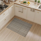 Classic Beige Tan Plaid Check Area Rug