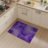 Purple Abstract Wave Area Rug