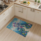 Whimsical Fairy Tale Castle Rainbow Area Rug