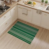Bold Green and Ivory Vertical Stripe Area Rug