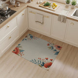 Red Peony Floral Vintage Area Rug