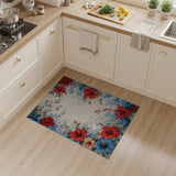 Vibrant Hibiscus Blooms Floral Area Rug