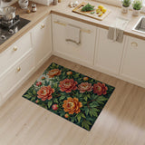 Lush Peony Blooms Floral Area Rug
