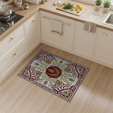 Ornate Red Gold Persian Medallion Area Rug