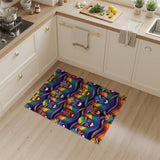 Vibrant Rainbow Opera Mask Kids Area Rug