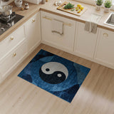 Blue Yin-Yang Geometric Area Rug