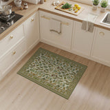 Green Botanical Leaf Persian Area Rug