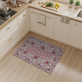Intricate Red Floral Medallion Area Rug