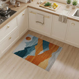 Multi-color and Patterns Layered Sunset Mountains Geometric Area Rug