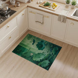 Ethereal Green Lotus Pond Area Rug