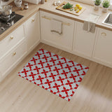 Bold Red Geometric Star Pattern Area Rug