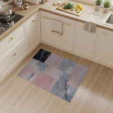 Pink Grey Marble Geometric Area Rug