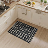 Geometric Black White Circle Pattern Area Rug