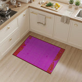 Vibrant Pink Dotted Area Rug with Red Border