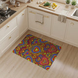 Vibrant Rainbow Heart Area Rug