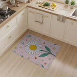 Pink Whimsical Pink Daisy Floral Area Rug