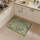 Floral Vintage Vintage Green Fern Leaf Area Rug