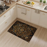 Opulent Gold Floral Baroque Area Rug