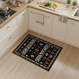 Bold Black Southwestern Tribal Area Rug