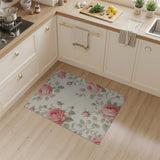 Pink Vintage Blush Pink Rose Floral Area Rug