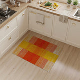 Vibrant Orange-Yellow Striped Geometric Rug
