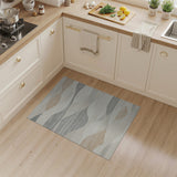 Layered Wave Beige Abstract Area Rug