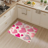 Pink Hearts Plush Kids Area Rug