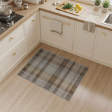 Brown and Tan Tan Brown Plaid Rustic Farmhouse Area Rug