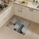 Grey Modern Grey Geometric Abstract Area Rug
