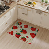 Red Strawberry Fruit Pattern Area Rug