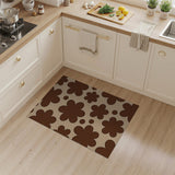 Brown Daisy Blooms on Tan Area Rug