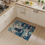 Serene Chinese Pagoda Garden Area Rug