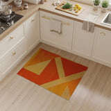 Orange Vibrant Orange Geometric Triangle Area Rug