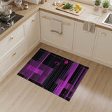Neon Pink Geometric Grid Area Rug