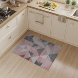 Blush Pink Gray Geometric Area Rug