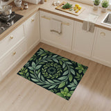 Hypnotic Green Leaf Spiral Area Rug