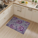 Floral Vintage Purple Peony Floral Area Rug