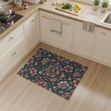 Blush Peony Floral Hearts Vintage Area Rug