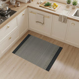 Black Spotted Border Beige Area Rug