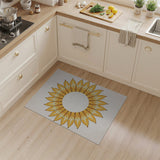Vibrant Yellow Sunflower Mandala Area Rug