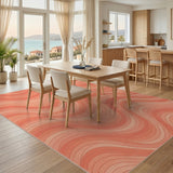 Coral Wave Abstract Area Rug