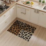Leopard Print Textured Area Rug