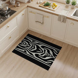 Bold Black White Zebra Geometric Area Rug