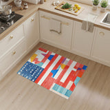 Geometric Patriotic Flag Area Rug