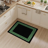 Emerald Celtic Knot Border Area Rug