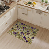 Purple Purple Iris Floral Vintage Area Rug