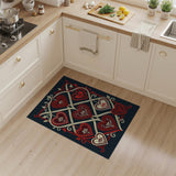 Ornate Red Hearts Vine Lattice Rug